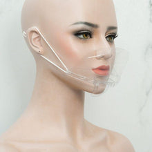 Load image into Gallery viewer, Transparent Plastic Chef Mouth Mask for Restaurant Anti-Fog Sanitary Open Face Guard CSFS001